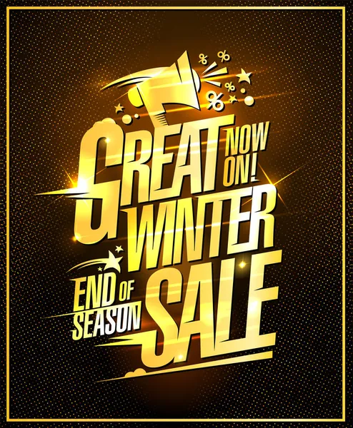 End Season Great Winter Sale Vector Web Banner Template — Stock Vector