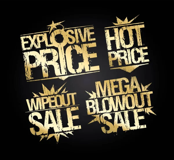 Prix Explosif Prix Chaud Vente Wipeout Méga Vente Blowout Collection — Image vectorielle