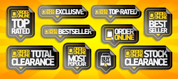 Order Online Vector Stickers Set Top Rated Exclusive Best Seller — Stock Vector