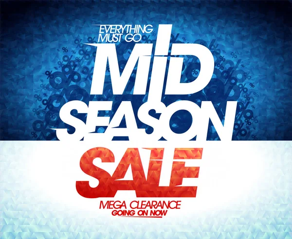 Mid Season Sale Mega Clearance Vector Web Banner Poster Design — Vector de stock