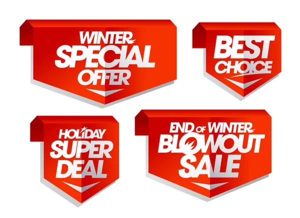 Winter Special Offer Best Choice Holiday Super Deal End Winter — стоковый вектор