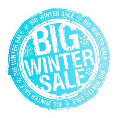 Büyük kış indirimi kauçuk damga izi, vektör illüstrasyonu
