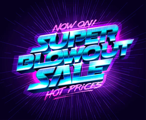 Σούπερ Blowout Πώληση Καυτές Τιμές Τώρα Επάνω Vector Web Banner — Διανυσματικό Αρχείο