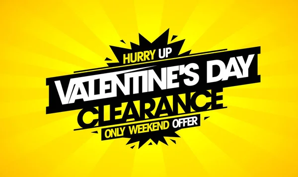 Valentine Day Clearance Holiday Offer Vector Web Banner Template Bright — Wektor stockowy