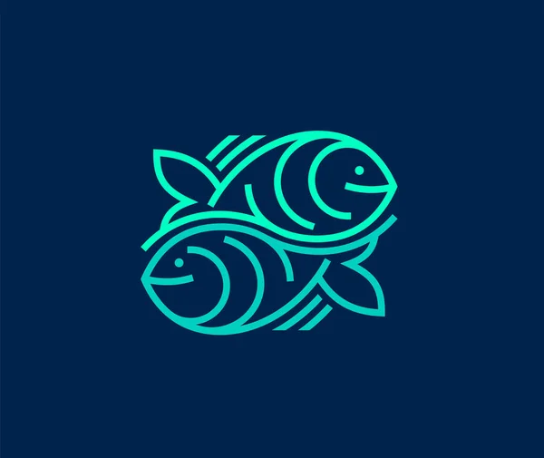 Two Fishes Logotype Vector Template — Stockvektor