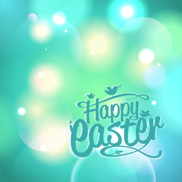 Happy Easter Holiday Card Vector Template Fresh Green Background — Stock Vector