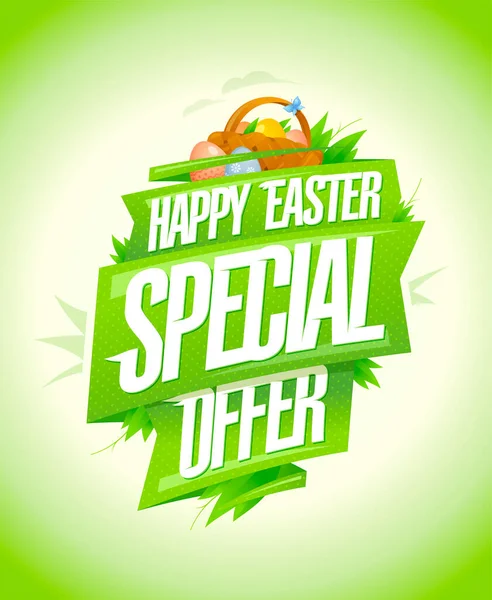 Happy Easter Speciale Aanbieding Reclame Verkoop Vector Poster Web Banner — Stockvector