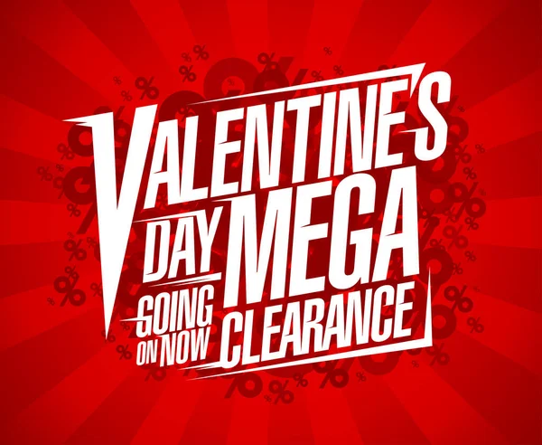 Día San Valentín Mega Liquidación San Valentín Venta Vacaciones Vector — Archivo Imágenes Vectoriales