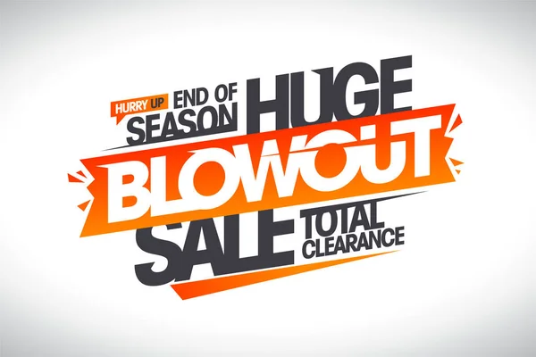 Final Temporada Enorme Venda Blowout Folga Total Banner Web Vetor —  Vetores de Stock