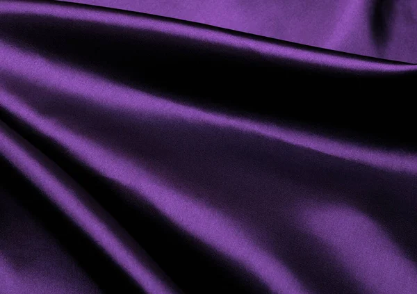 Luxury Dark Violet Silk Wavy Textile Background — Stock Photo, Image