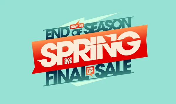 End Season Spring Final Sale Vector Poster Template — Stock Vector