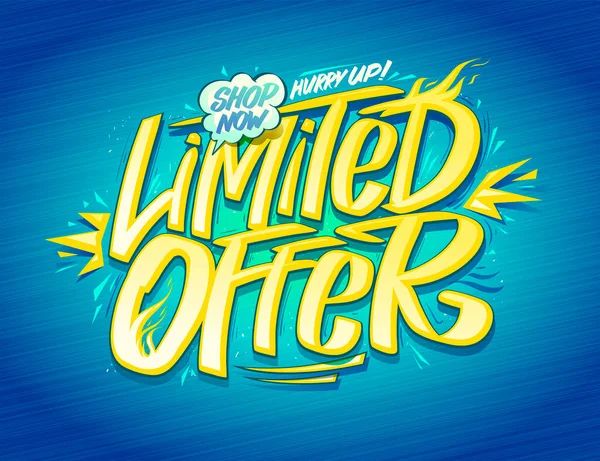 Limited Offer Web Banner Template Sale Lettering Vector Poster — Archivo Imágenes Vectoriales