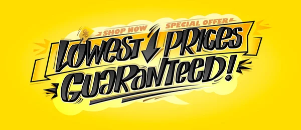 Lägsta Garanterade Priser Handla Specialerbjudande Reklam Försäljning Vektor Webb Banner — Stock vektor