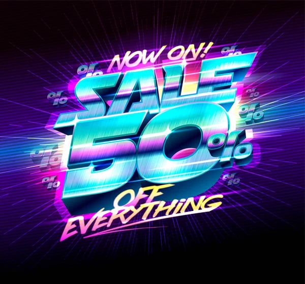 Sale Banner Everything Half Price Vector Poster Banner — Vettoriale Stock