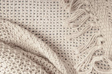 Örülmüş pamuk tuval arka plan, moda yakın plan şablonu
