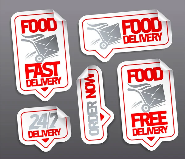 Food Delivery Order Now Food Free Delivery Full Time Delivery — Stock Vector