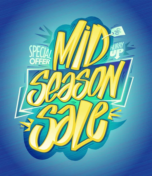 Middenseizoen Verkoop Speciale Aanbieding Vector Web Banner Poster Belettering Mockup — Stockvector