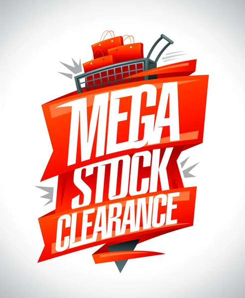 Mega Stock Clearance Sale Web Banner Poster Design Template Met — Stockvector