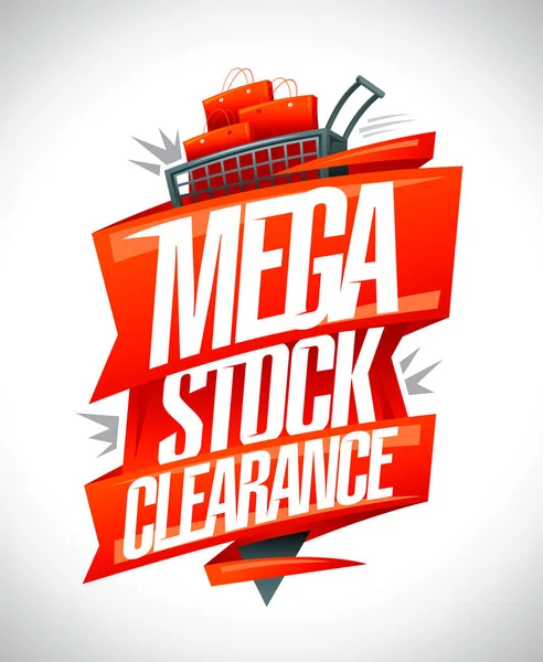 Mega Stock Clearance Vente Bannière Web Modèle Conception Affiche Avec — Image vectorielle