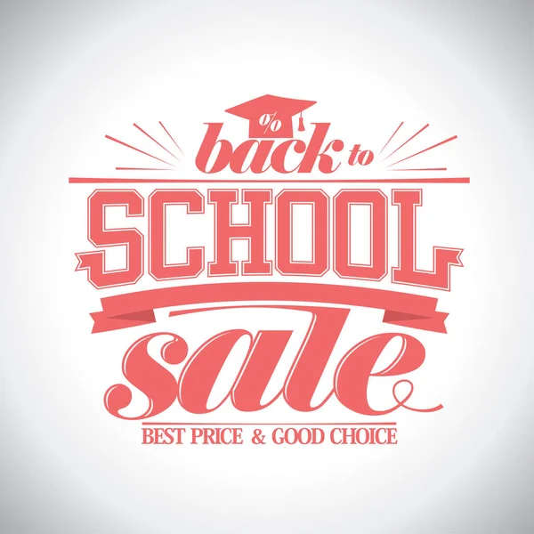 Back School Sale Vector Lettering Poster Web Banner Mockup — 스톡 벡터