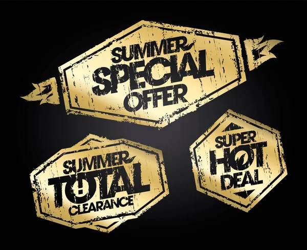 Zomer Speciale Aanbieding Zomer Totale Klaring Super Hot Deal Vector — Stockvector