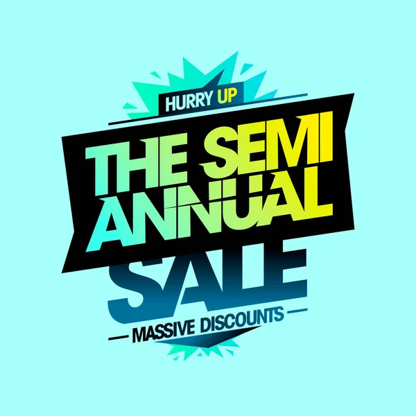 Semi Annual Sale Massive Discounts Vector Web Banner Lettering Design —  Vetores de Stock