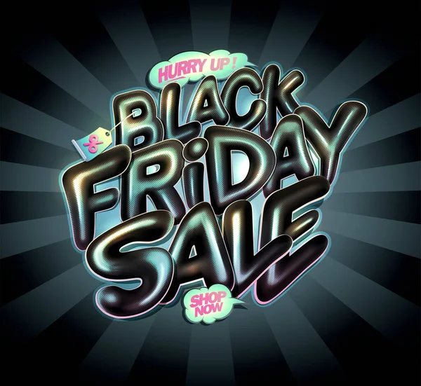 Black Friday Sale Vector Web Banner Flyer Design Template —  Vetores de Stock