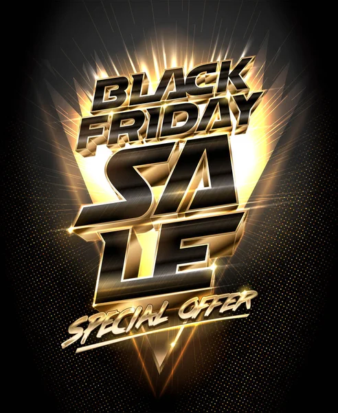 Black Friday Sale Special Offer Vector Web Banner Flyer Design — Stock Vector