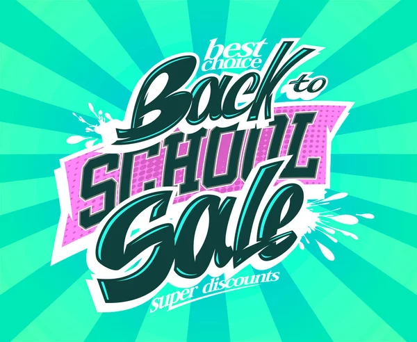 Back School Sale Vector Web Banner Flyer Design Template — Image vectorielle