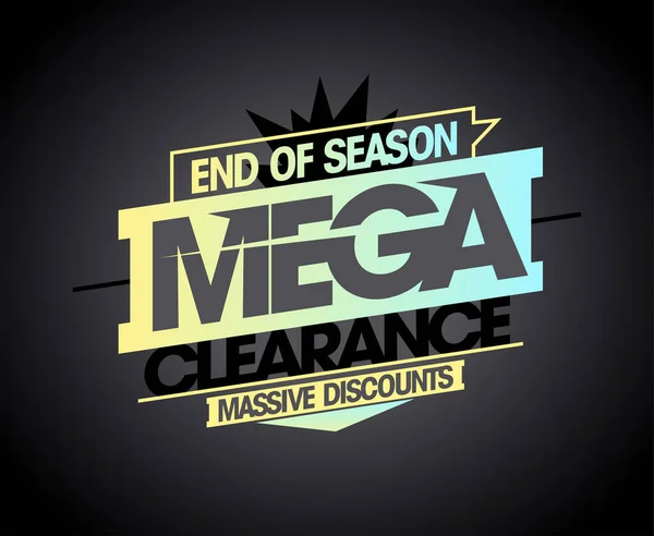 Final Temporada Mega Liquidación Descuentos Masivos Publicidad Vector Venta Banner — Archivo Imágenes Vectoriales