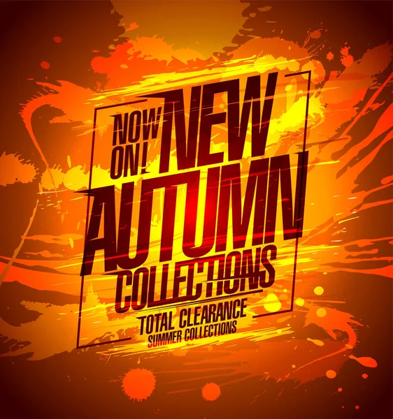 New Autumn Collections Now Vector Web Banner Flyer Design Hot — Stock vektor