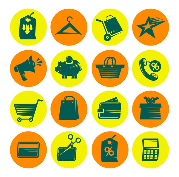 Collection Web Apps Icons Symbols Online Shopping Apps Business Banking — ストックベクタ