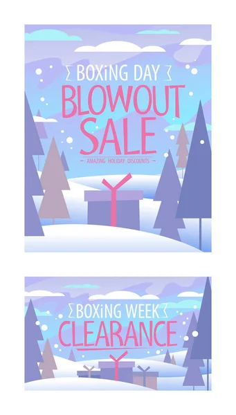 Boxing day blowout sale and boxing week clearance - vector web banners collection