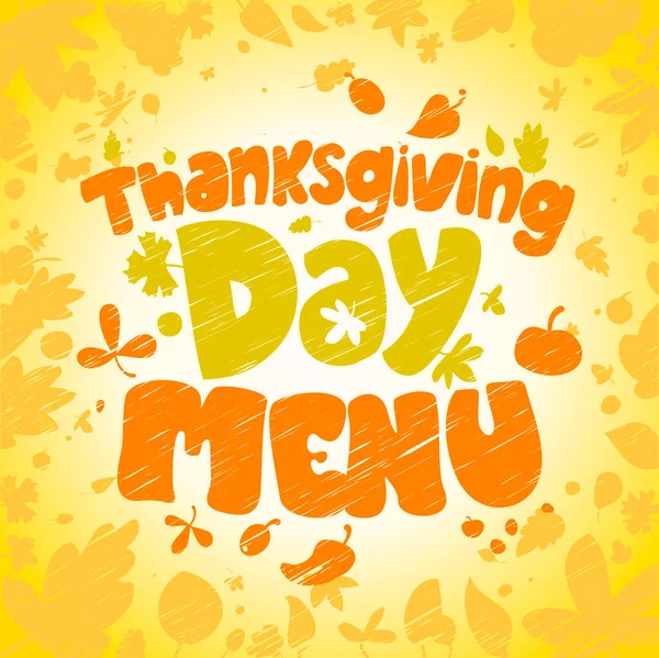 Happy Thanksgiving Day Menu Cover Vektor Design Šablony — Stockový vektor