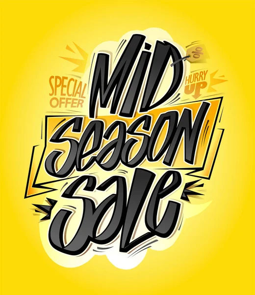Mid Season Sale Special Offer Vector Promotising Flyer Design — 스톡 벡터