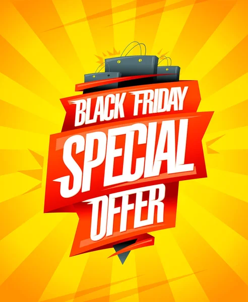 Black Friday Sonderangebot Verkauf Vektor Web Banner Design Mit Rotem — Stockvektor