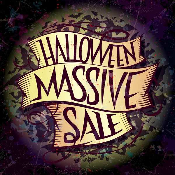 Halloween Masivní Prodej Vektor Web Banner Nebo Štítek Design Šablony — Stockový vektor