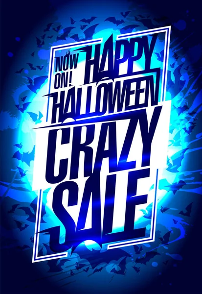 Glad Halloween Galen Försäljning Vektor Affisch Design — Stock vektor