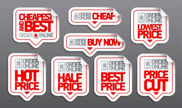 オンラインベクトルステッカーセットを注文 ホット ハーフ価格 最高の価格 今すぐ購入 — ストックベクタ