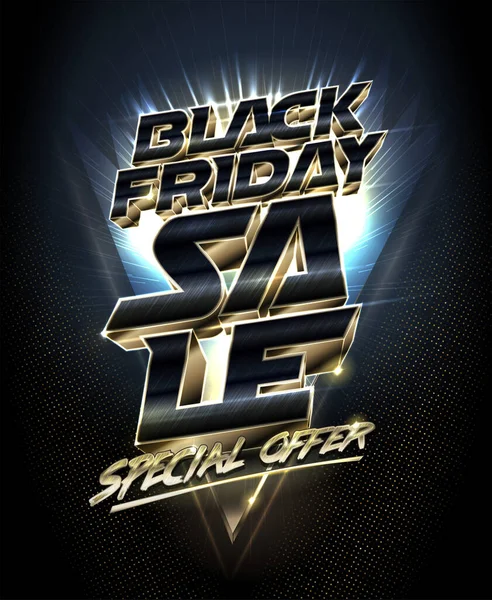 Black Friday Sale Special Offer Vector Web Banner Flyer Design — Stock Vector