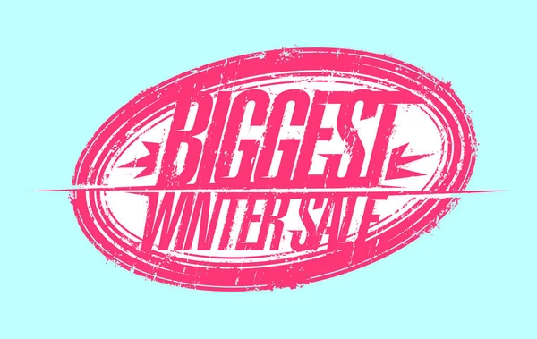 Biggest Winter Sale Stamp Vector Imprint — Stock Vector