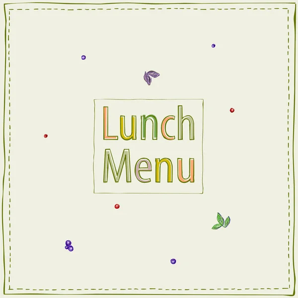 Lunch Meny Grafisk Vektor Mall Minimal Stil — Stock vektor