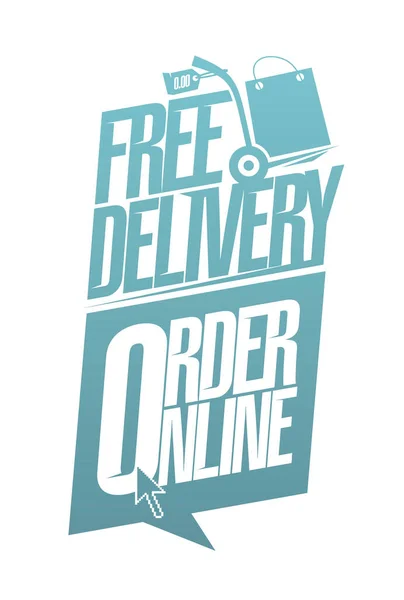 Free Delivery Order Online Vector Web Banner Design — Stock Vector