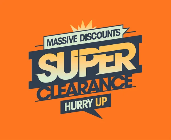 Super Clearance Massiva Rabatter Vektor Försäljning Banner Mall — Stock vektor