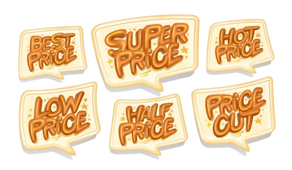 最佳价格 超级价格 热点价格等 广告销售 语音泡沫矢量符号收集 — 图库矢量图片