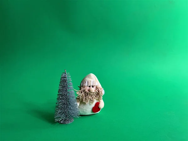 Boneco Neve Inverno Com Árvore Natal Chave Croma Tela Verde — Fotografia de Stock