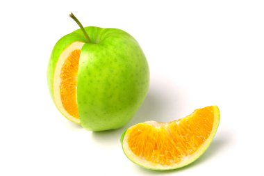 apple with orange inside clipart