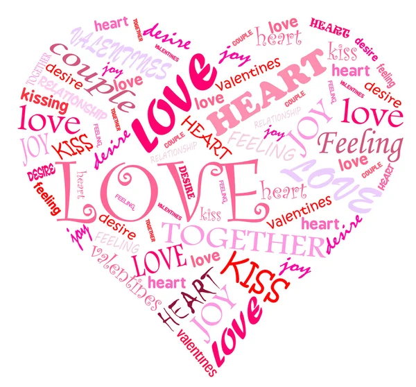 Word cloud heart — Stock Photo, Image