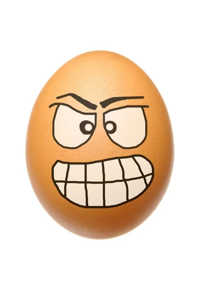 Egg with malignant face — Stock Photo, Image