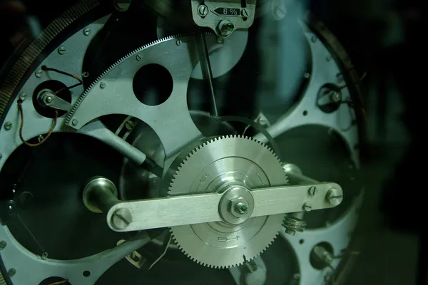 Gear mechanism closeup, cogs, racks